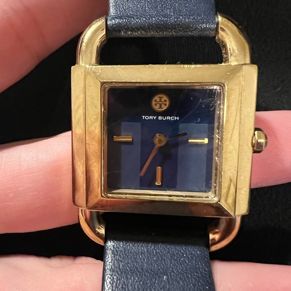Tory Burch Accessories - (30158-2) Tory Burch 252003 Watch Gold Hardware Blue Leather Strap Untested